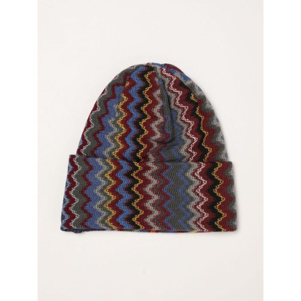 Missoni Men Multicolour Zig-Zag Pattern Wool Blend Beanie Hat Missoni